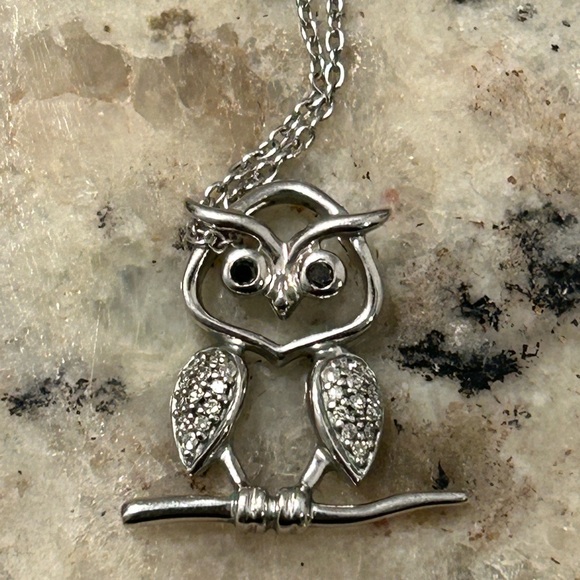 Sterling Silver Owl Necklace - Picture 2 of 5